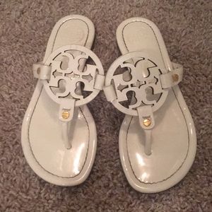 Tory Burch white patent sandals